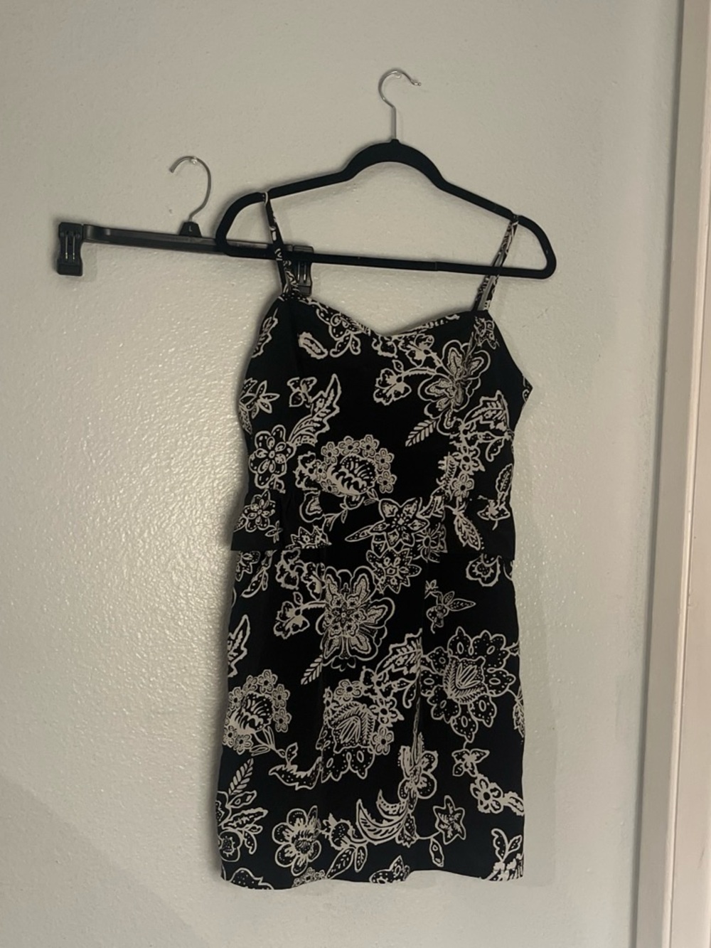 American Eagle Outfitters Black and White Floral Mini Dress